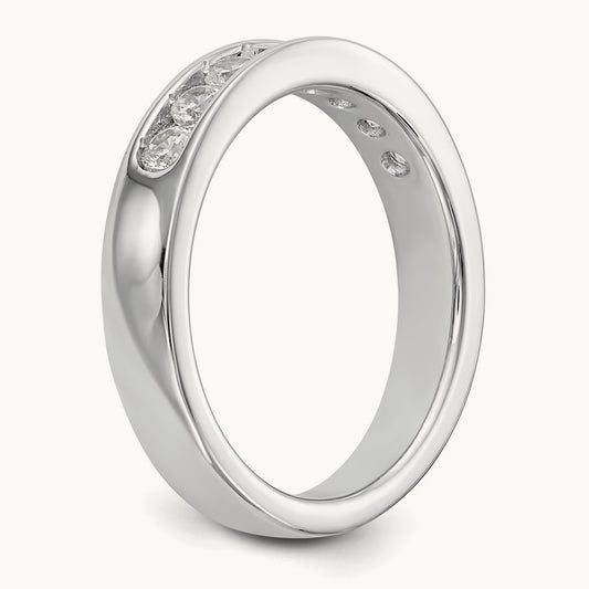 8-Stone Diamond Channel Band, 14K White Gold