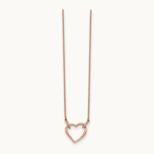 Diamond Heart 18 inch Necklace — 0.05 ct