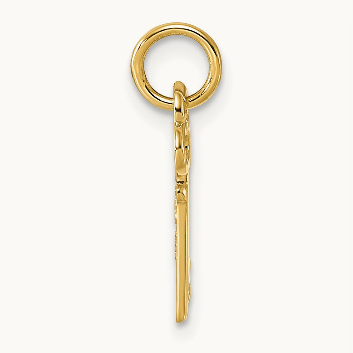 Key Initial Charm — 14K Yellow Gold, S