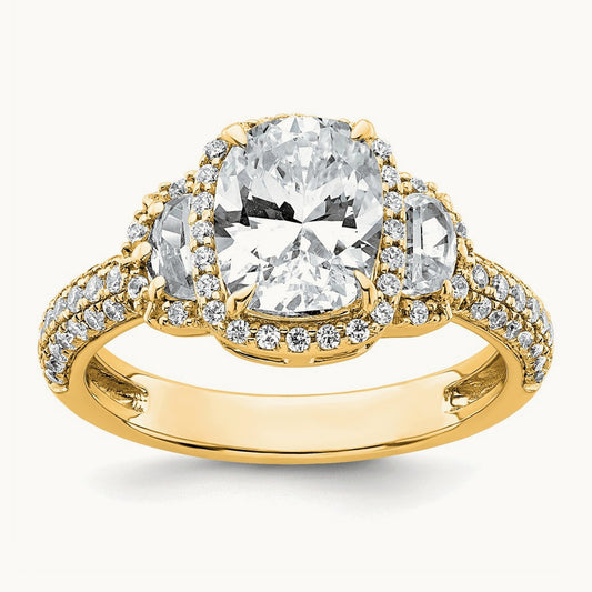 Cushion Halo Engagement Ring, 3.00 ct tw Lab-Grown Diamond