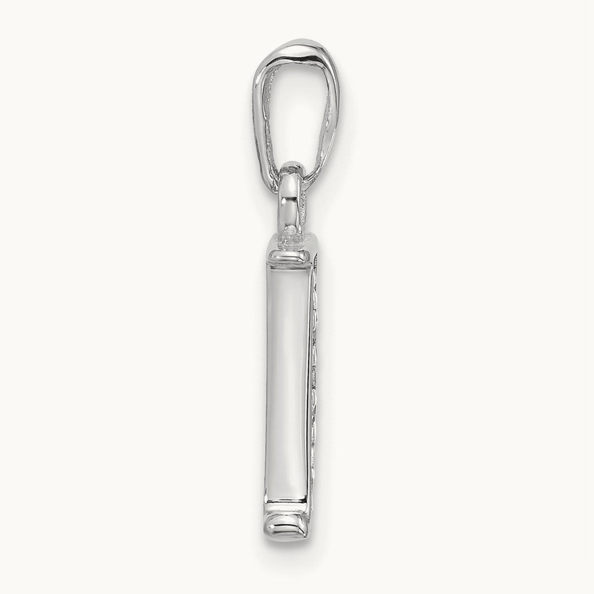 Diamond Letter J Initial Pendant, 14K White Gold