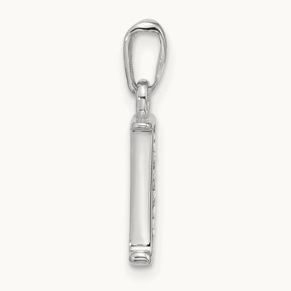Diamond Letter J Initial Pendant, 14K White Gold
