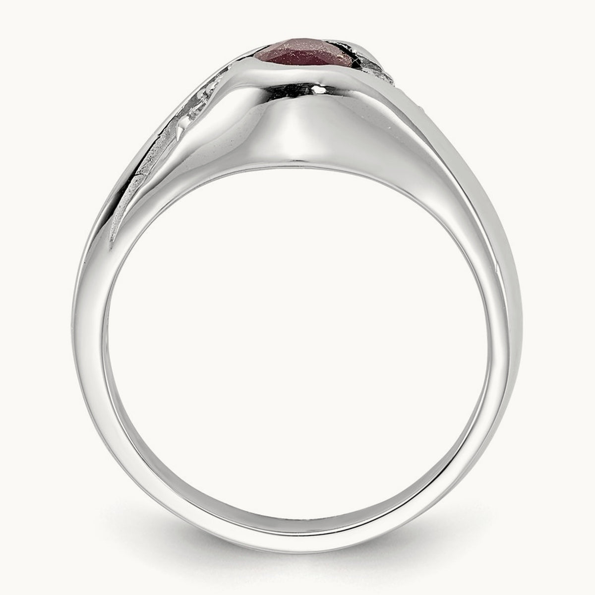 6x4mm Oval Ruby AA Diamond ring, 14K White Gold