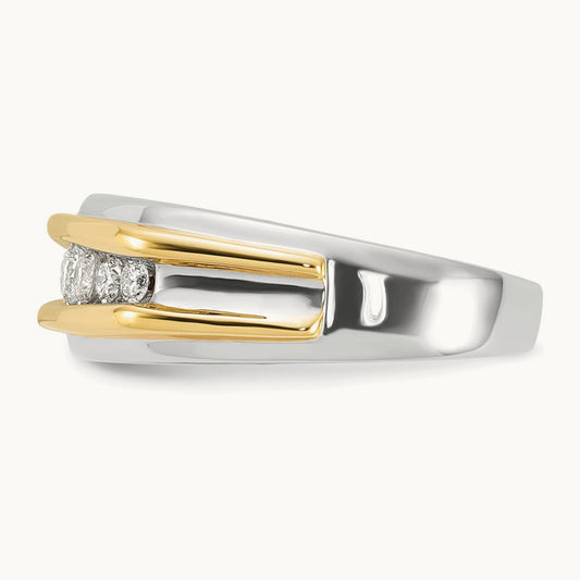 7 Stone Men's Ring, 0.50 ct tw Lab-Grown Diamond