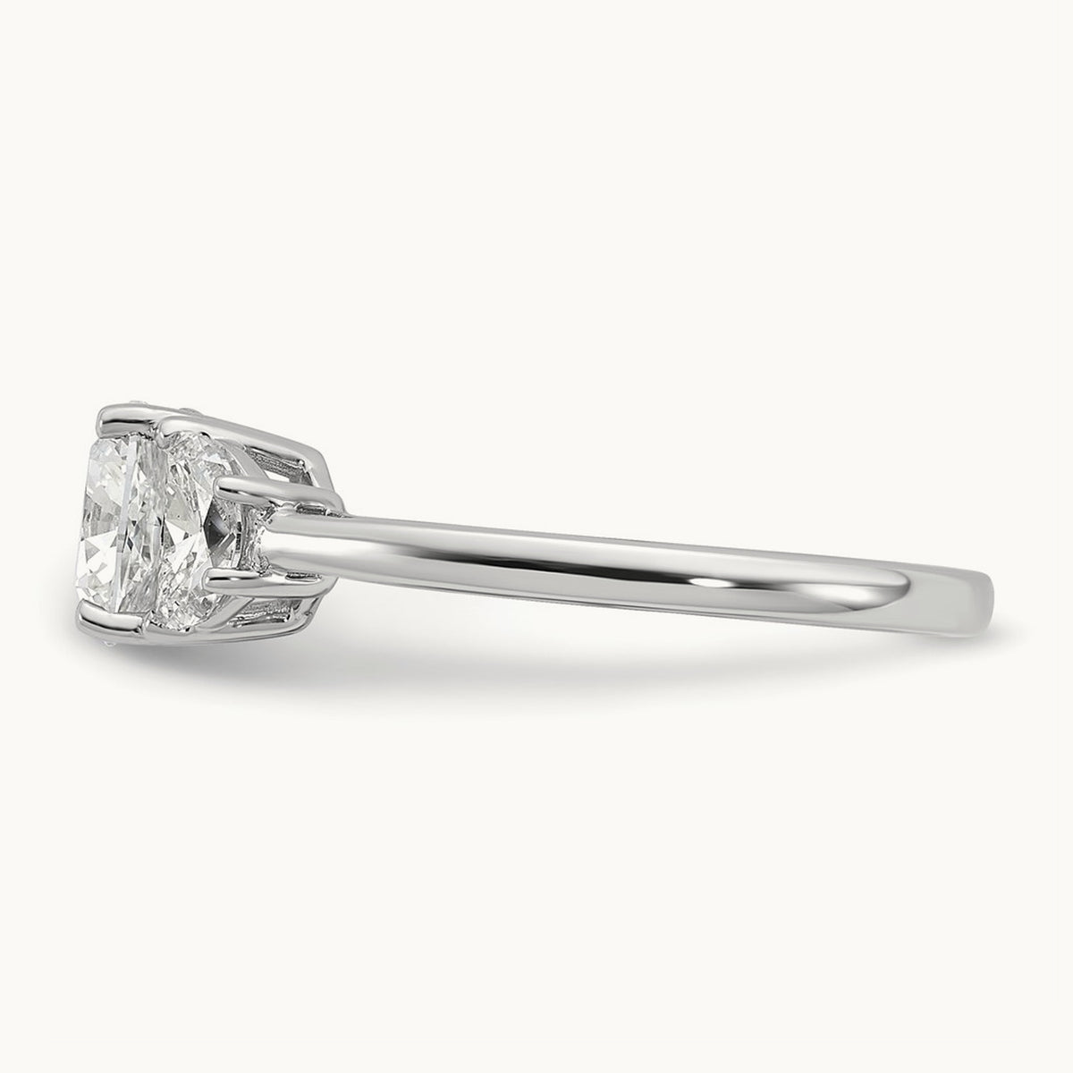 Half Moon & Cushion Semi-Mount Engagement Ring, 0.25-1.00 ct tw Lab-Grown Diamond — 1/2 ct, 14K White Gold