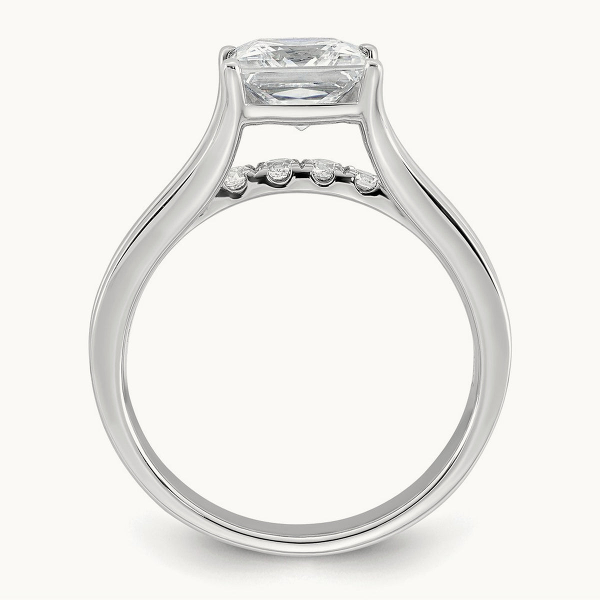 Princess Engagement Ring, 1.75-3.00 ct tw Lab-Grown Diamond — 2 1/2 ct, 14K White Gold