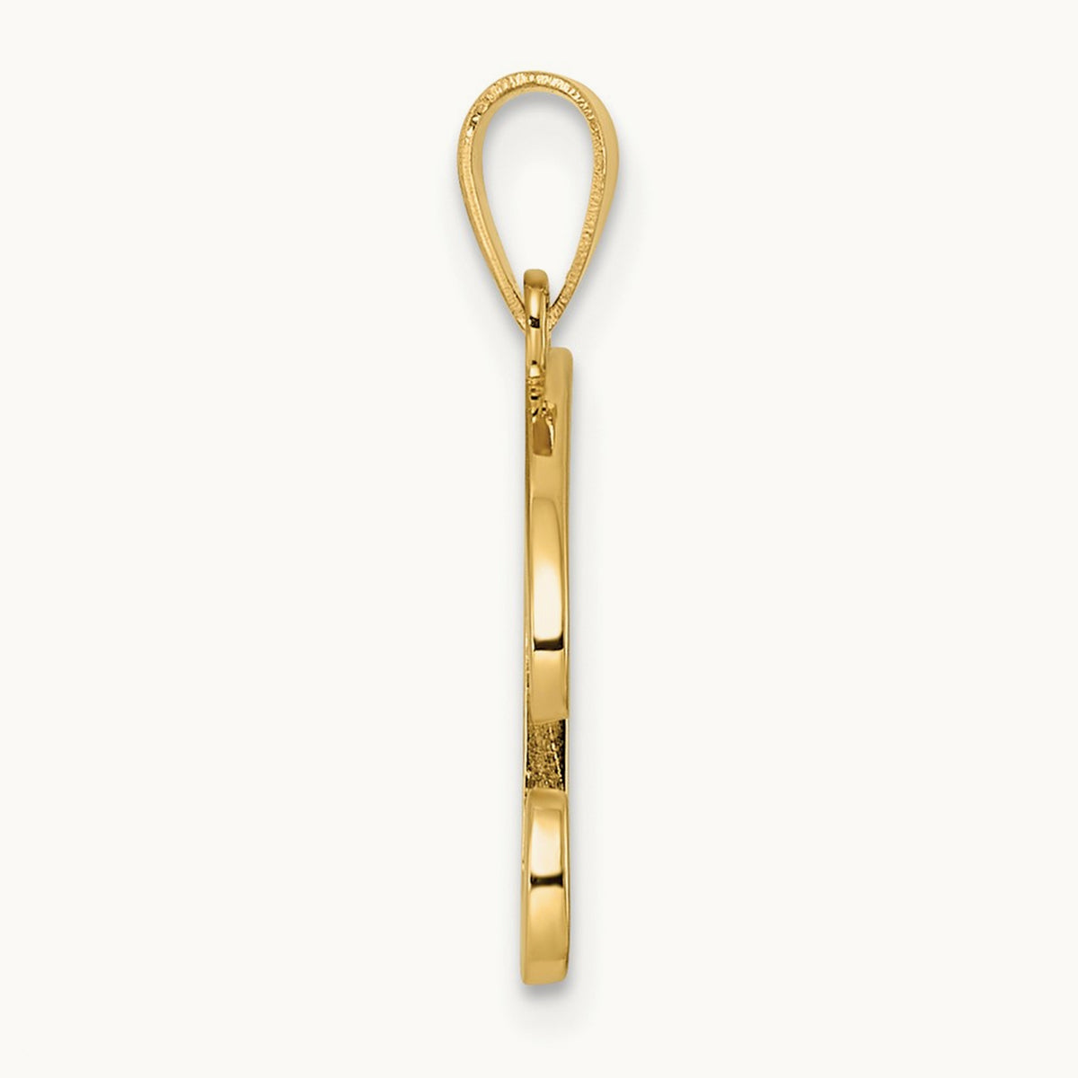 Script Letter B Initial Pendant, 14K Yellow Gold