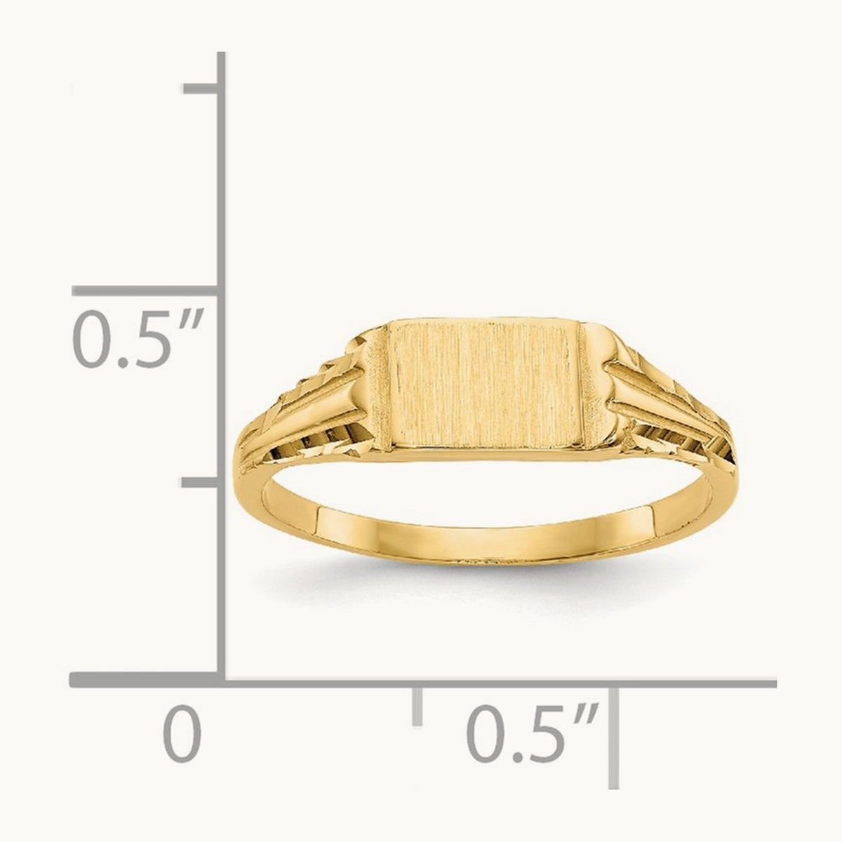 Childs Diamond-Cut Signet Ring, 14K