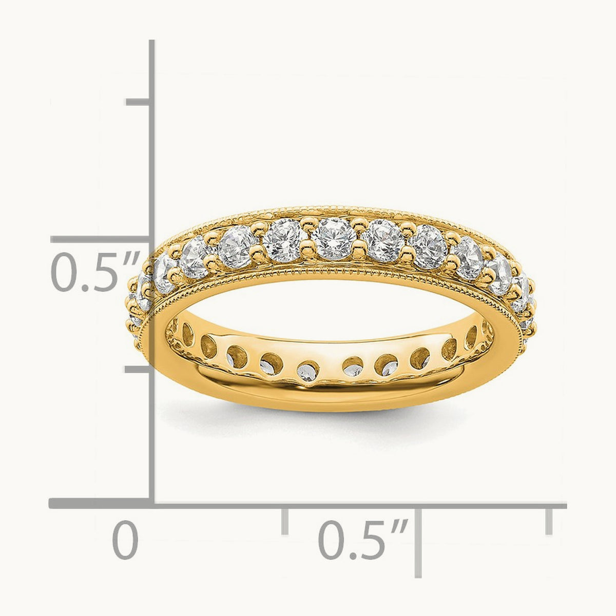 Polished Vintage Diamond Eternity Band, 1.00 ct tw — 14K Yellow Gold