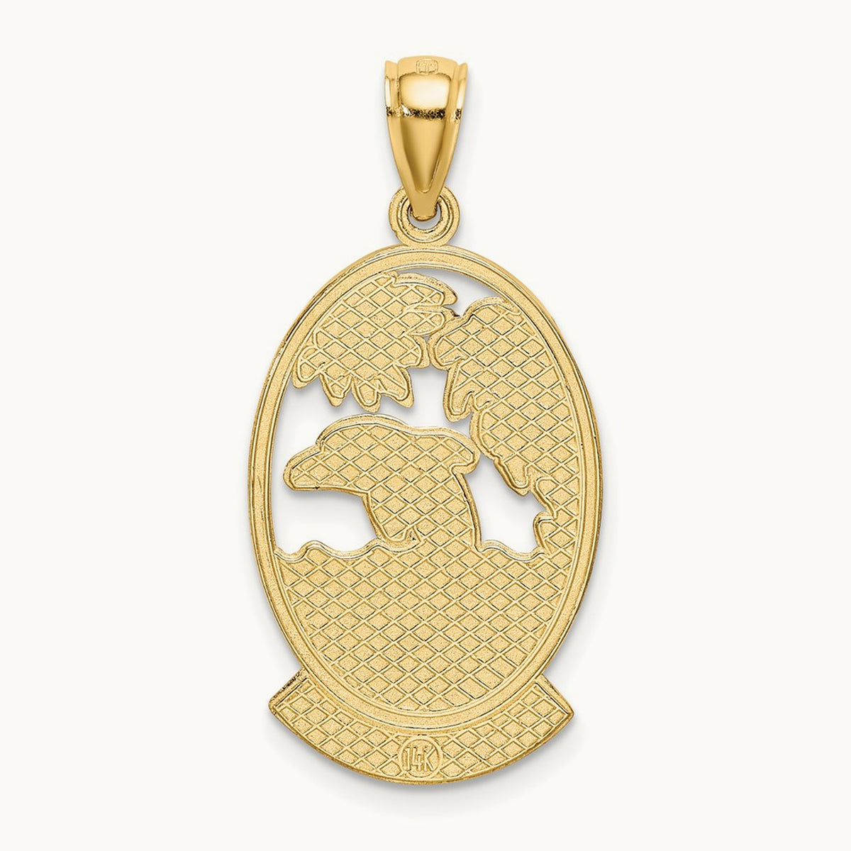 TURKS AND CAICOS w/Dolphin Sunset Scene Charm, 14K