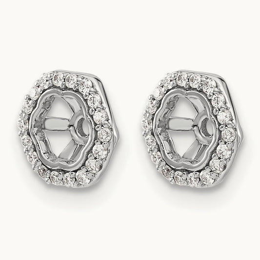 Hexagon Diamond Earring Jackets, 14K White Gold