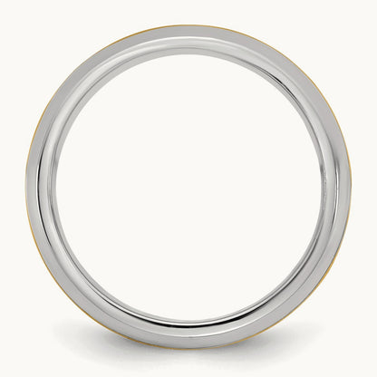 W/Y Beveled Edge Wedding Band, 8mm, 14K Two-tone