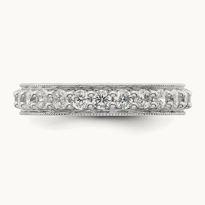 Polished Vintage Diamond Eternity Band, 1.00 ct tw — 14K White Gold