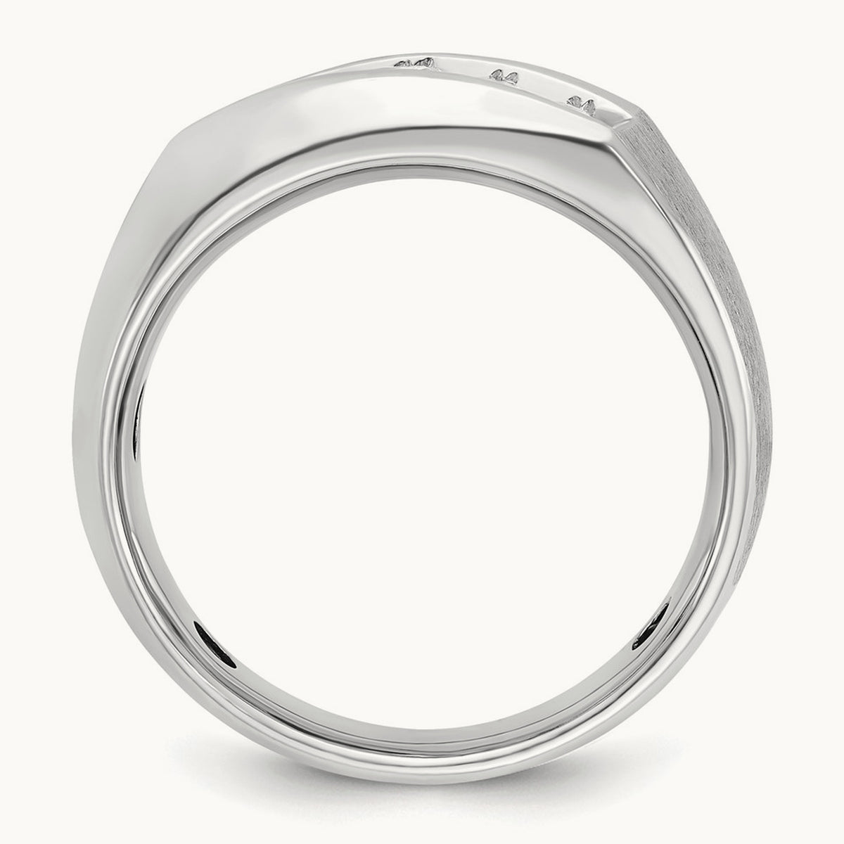 IBGoodman Men's Polished & Satin 5-Stone Diamond Ring, 14K White Gold