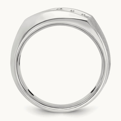 IBGoodman Men's Polished & Satin 5-Stone Diamond Ring, 14K White Gold