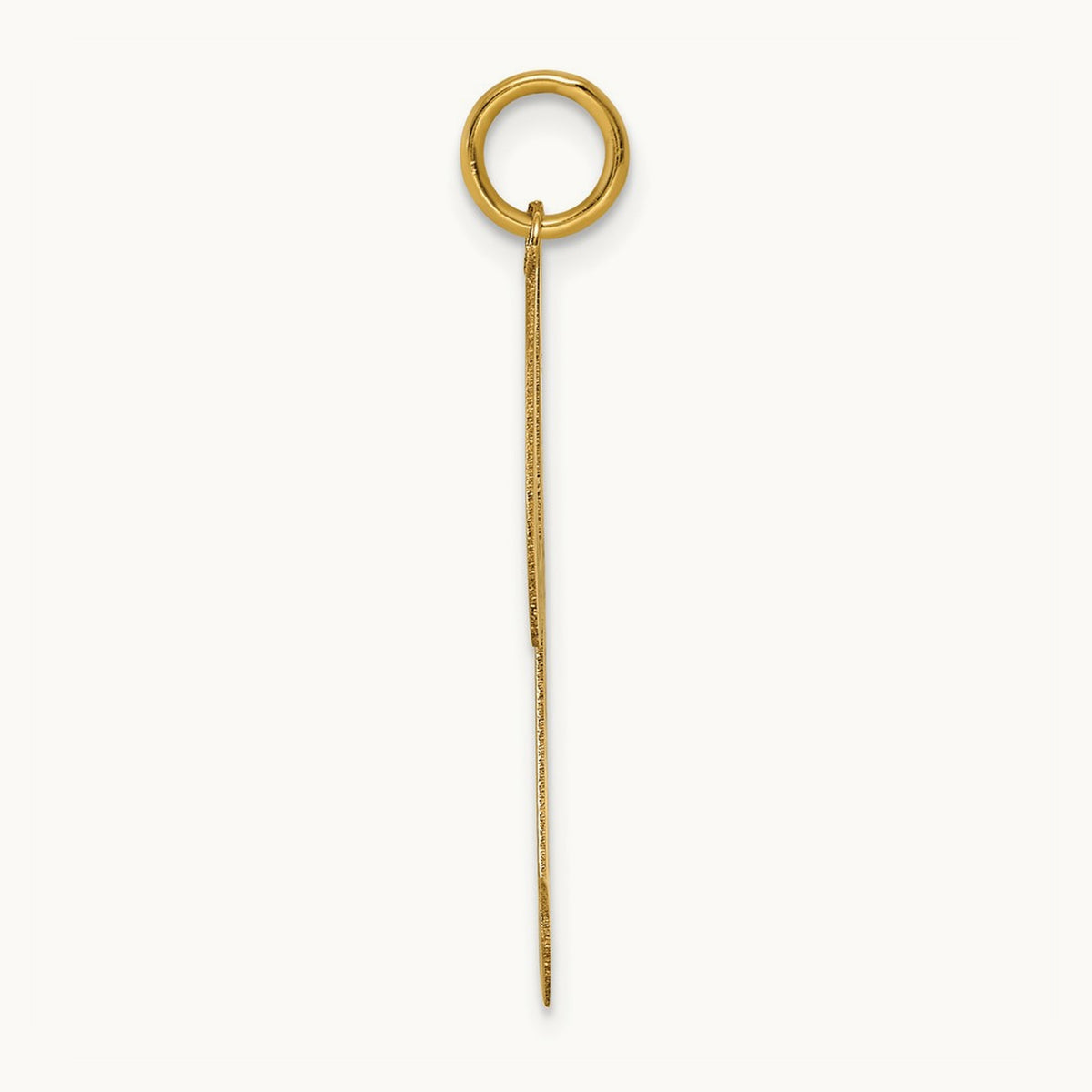 Large Fancy Script Initial Charm — 14K Yellow Gold, J