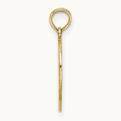 Cut-out NEW YORK w/Statue of Liberty in Apple Charm, 14K
