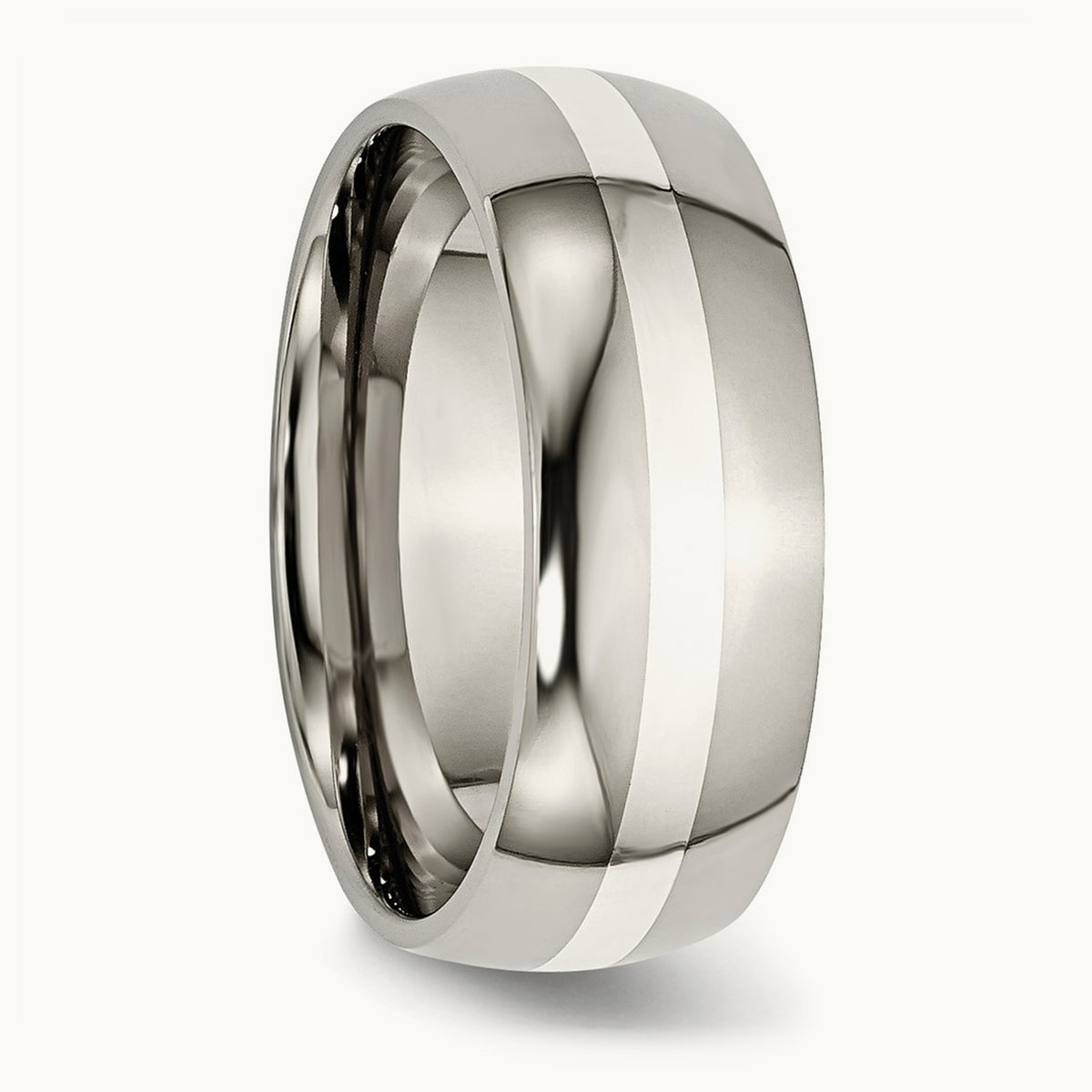 Polished w/ Inlay Band — Titanium/SS, 8mm (2)