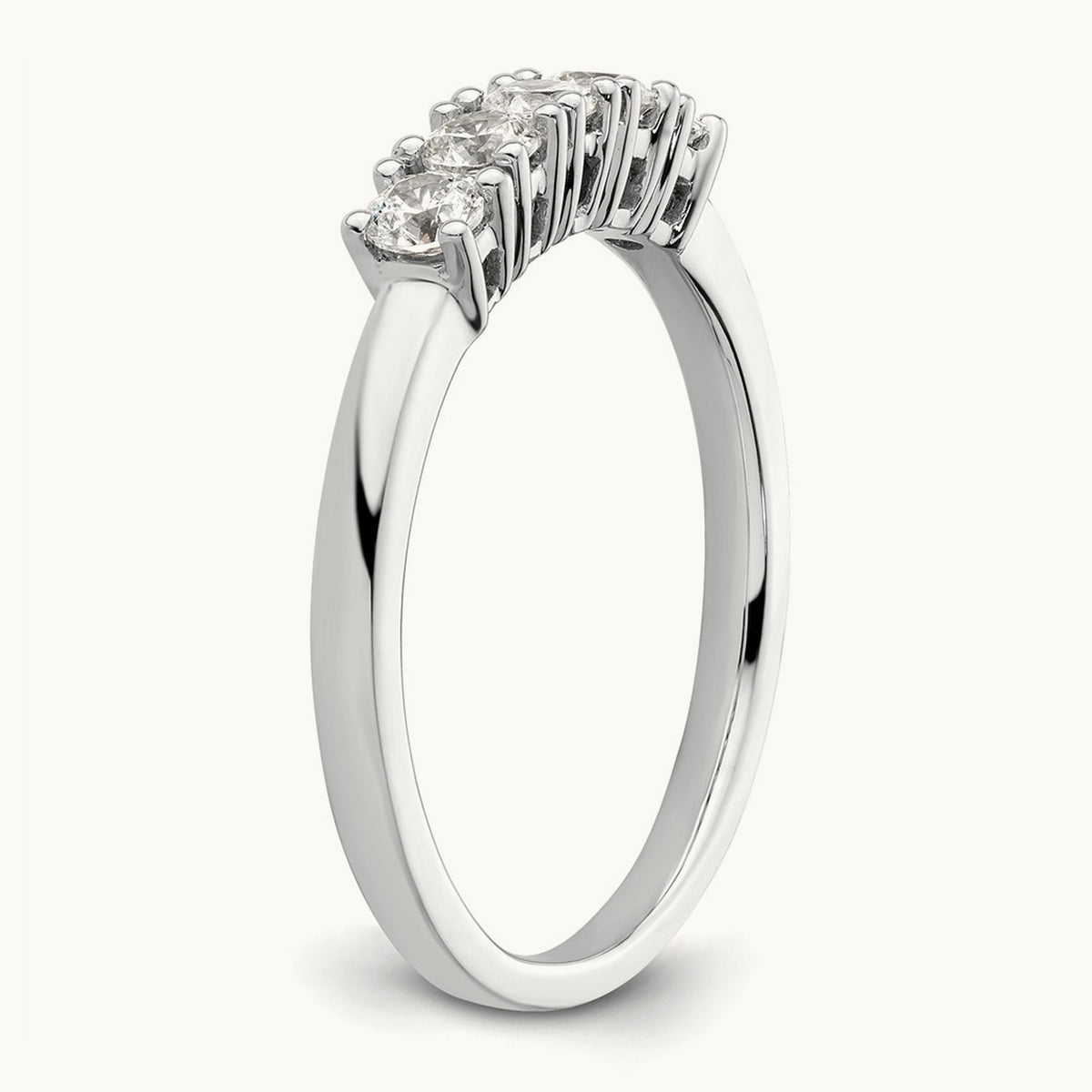 5-Stone Diamond Band, 14K White Gold