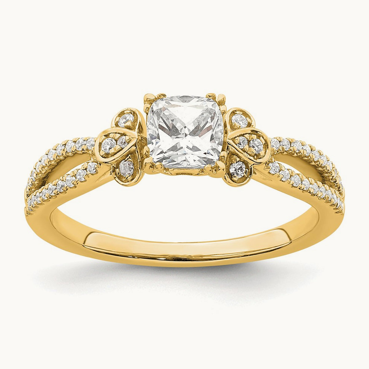 Cushion Split Shank Semi-Mount Engagement Ring — 1/2 ct, 7