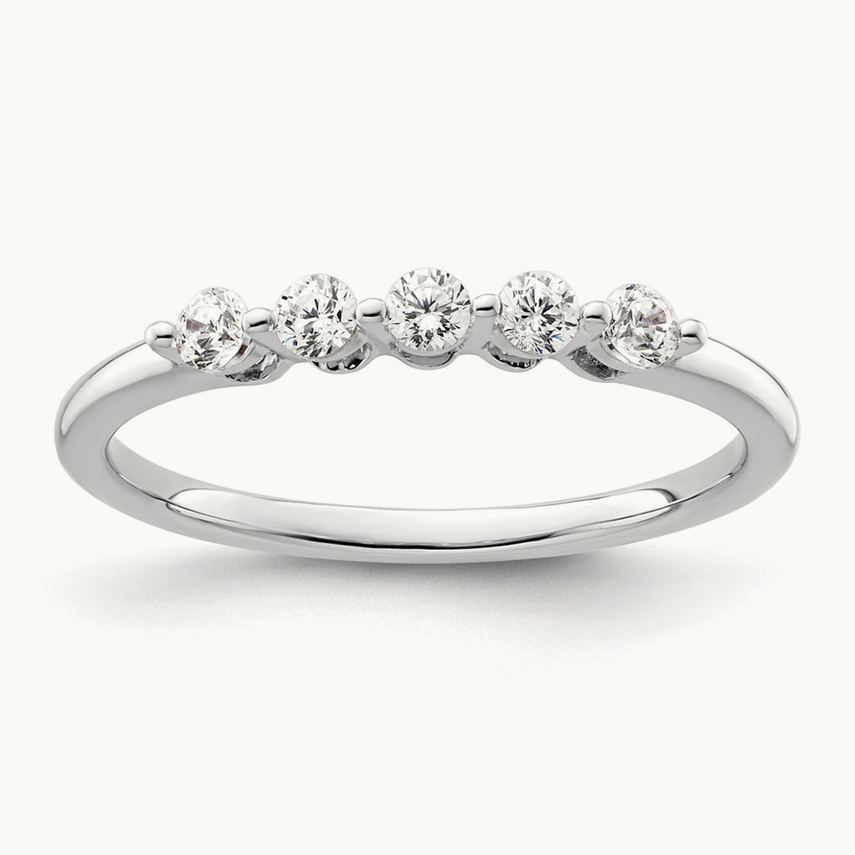 5-Stone Diamond Band, 14K White Gold