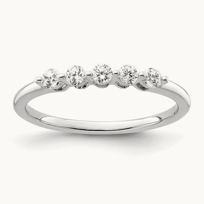 5-Stone Diamond Band, 14K White Gold