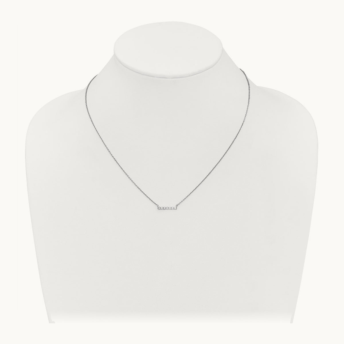 Diamond Bar 18 inch Necklace — 14K White Gold, 0.245 ct