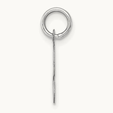 Small Script Letter S Initial Charm, 14K White Gold