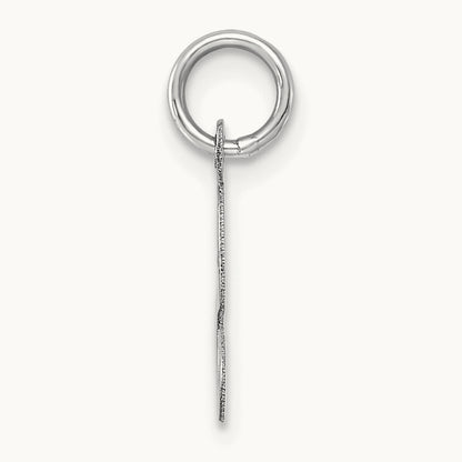 Small Script Letter S Initial Charm, 14K White Gold