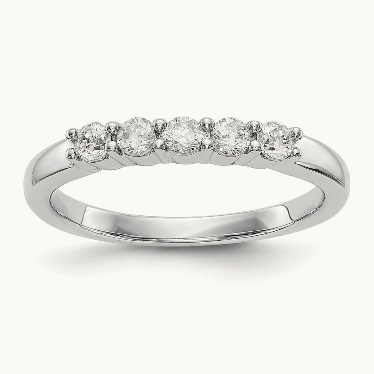 5-Stone Diamond Band, 14K White Gold