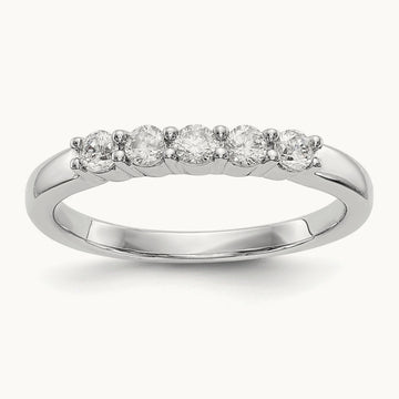 5-Stone Diamond Band, 14K White Gold
