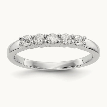 5-Stone Diamond Band, 14K White Gold
