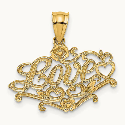 LOVE with Heart Charm, 14K