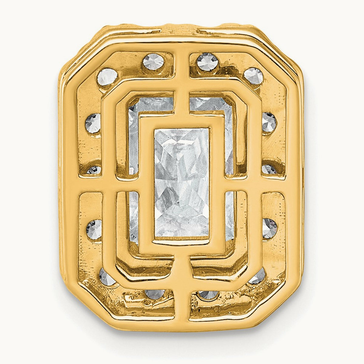 Radiant Halo Chain Slide, 0.25-5.50 ct tw Lab-Grown Diamond — 4 1/3 ct, 14K Yellow Gold