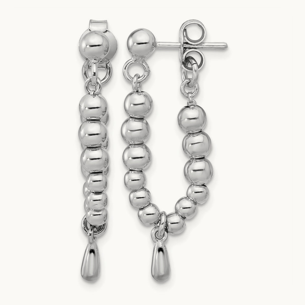 RH-plated Ball Dangle Post Earrings, Sterling Silver — Leslie's