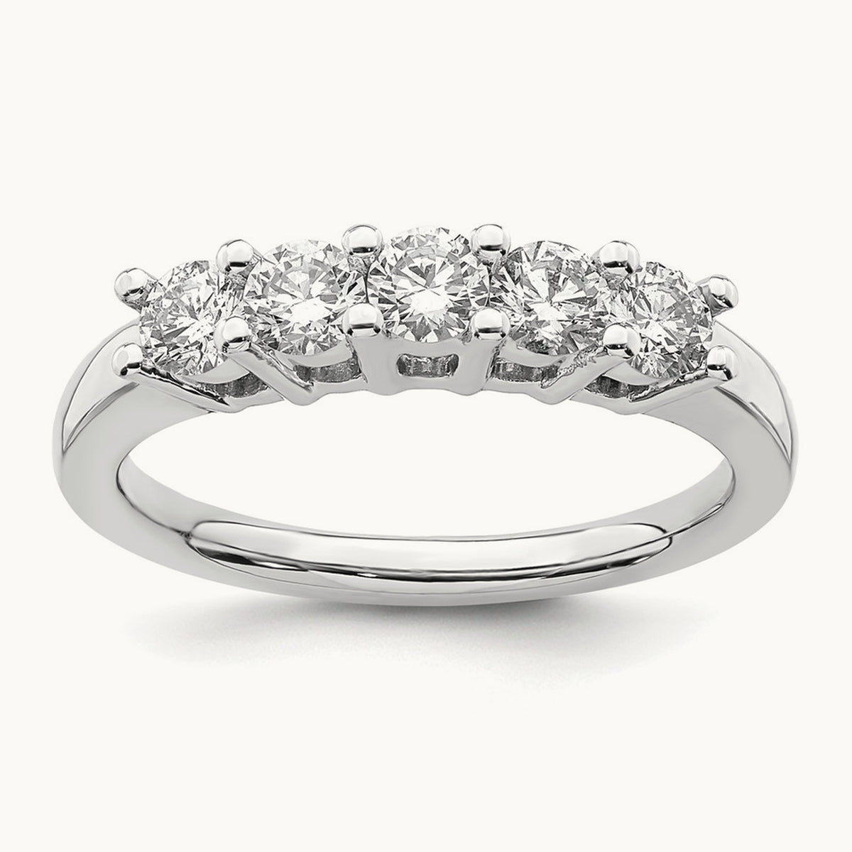 5-Stone Diamond Band, 14K White Gold