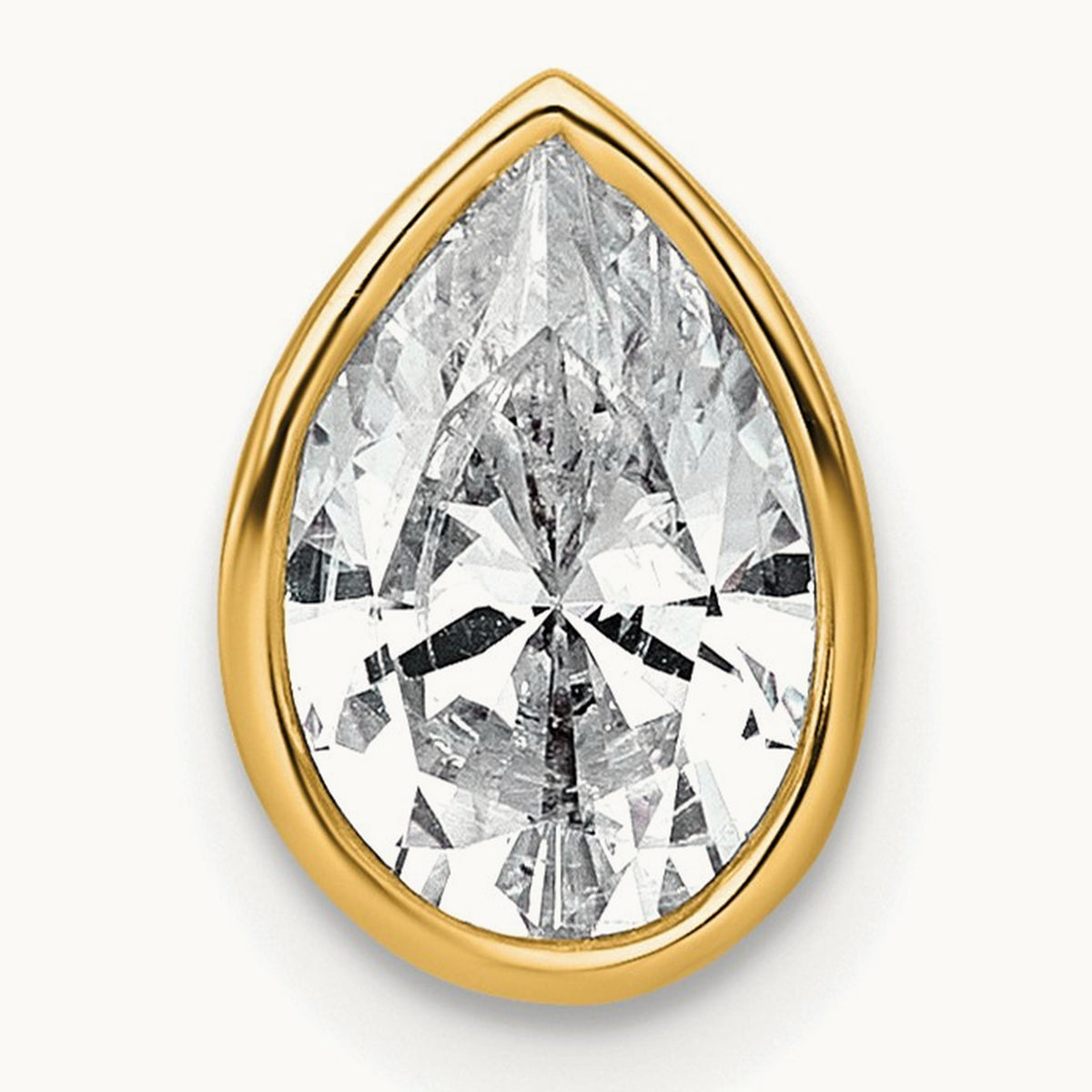 Pear Bezel Chain Slide, 0.25-3.00 ct tw Lab-Grown Diamond — 1 1/2 ct, 14K Yellow Gold