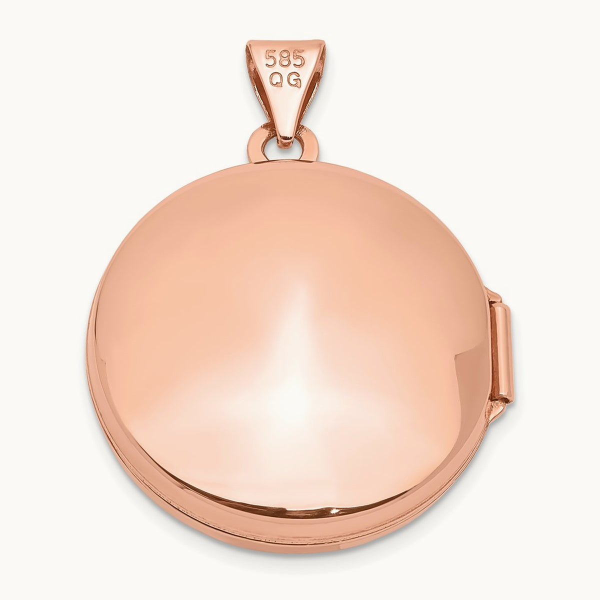 Round Locket, 20mm, 14K Rose Gold