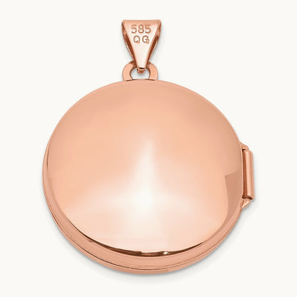 Round Locket, 20mm, 14K Rose Gold
