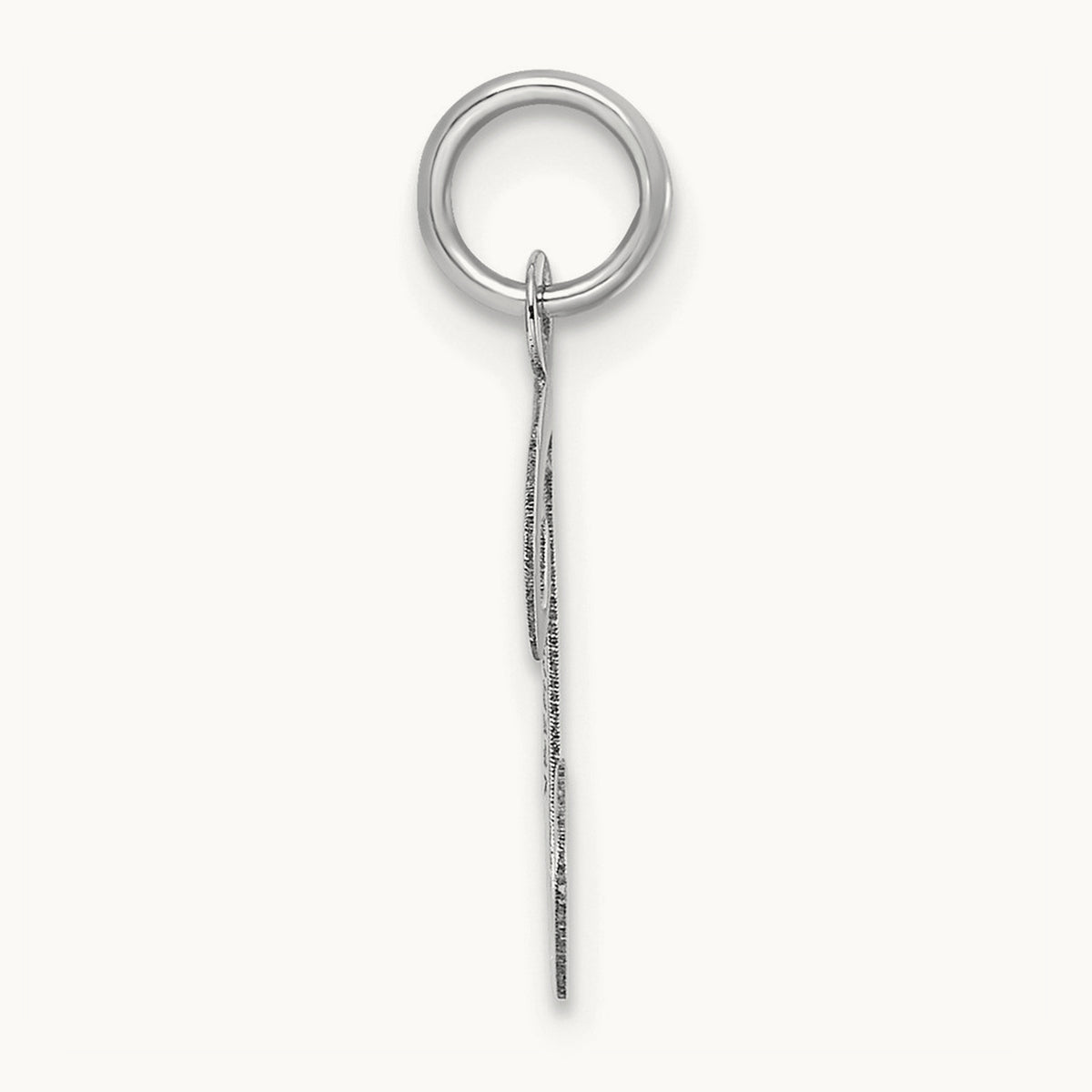Medium Script Initial Charm — 14K White Gold, T