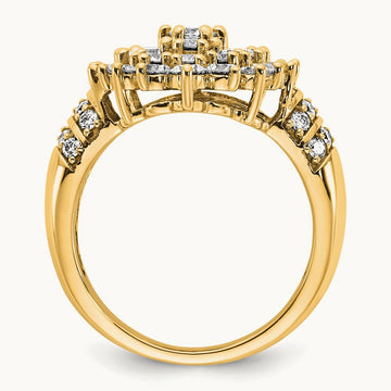 Cluster Fashion Ring, 2.50 ct tw Lab-Grown Diamond — 14K Yellow Gold
