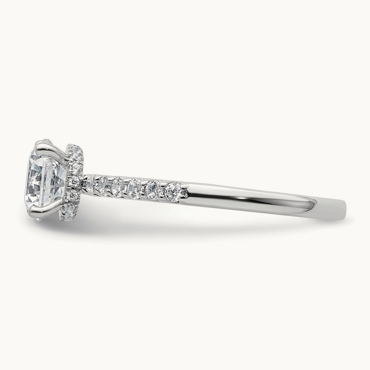 Round Engagement Ring, 1.25-2.75 ct tw Lab-Grown Diamond — 1 1/4 ct, 14K White Gold