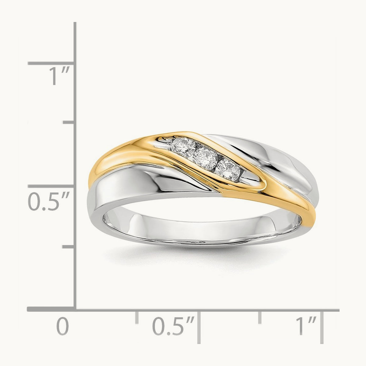 Diamond Mens Ring, 14K Two-tone