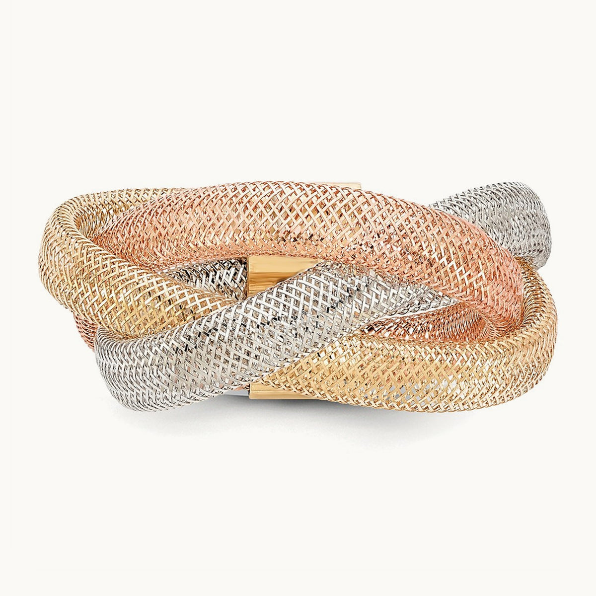 w/White and Rose Rhodium Flexible Ring, 14K — Leslie's