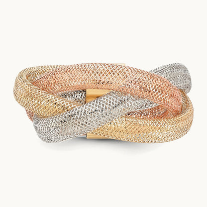 w/White and Rose Rhodium Flexible Ring, 14K — Leslie's