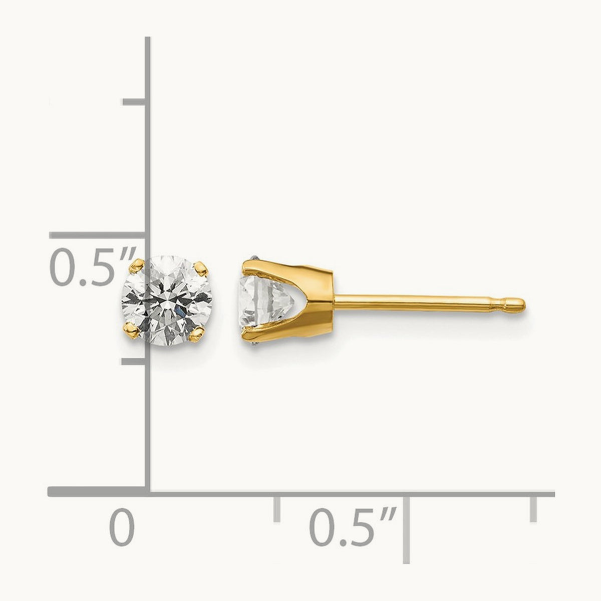 Diamond Stud Push-on Post Earrings — 0.70 ct tw