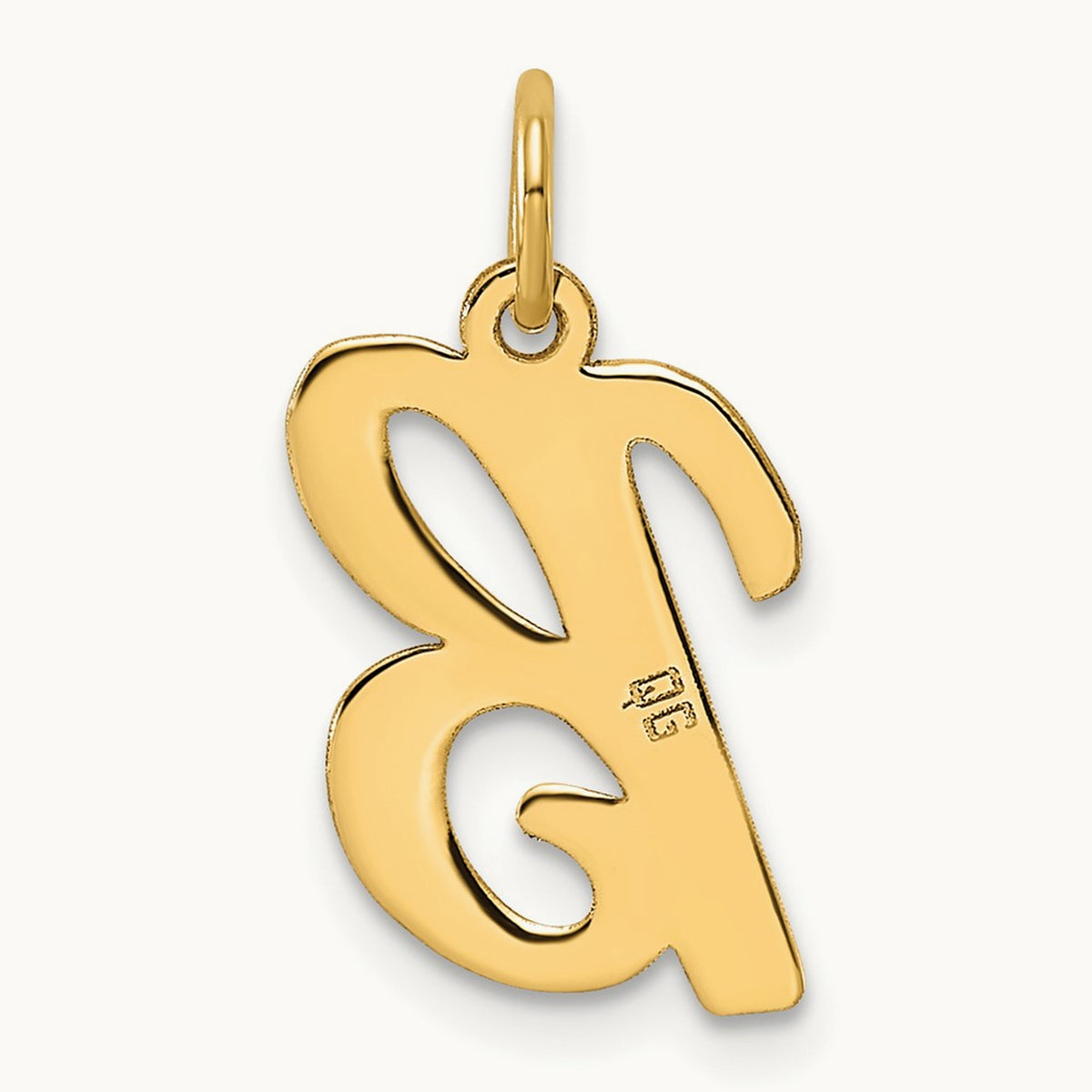 Medium Script Initial Charm — 14K Yellow Gold, B