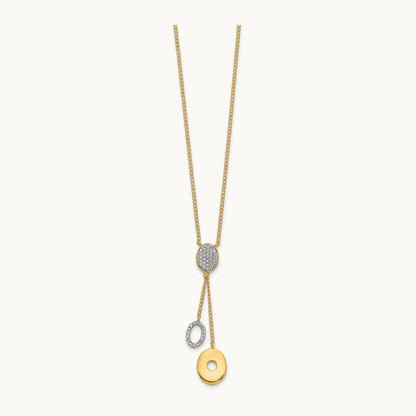 Diamond Circles 18 inch Dangle Necklace, 14K