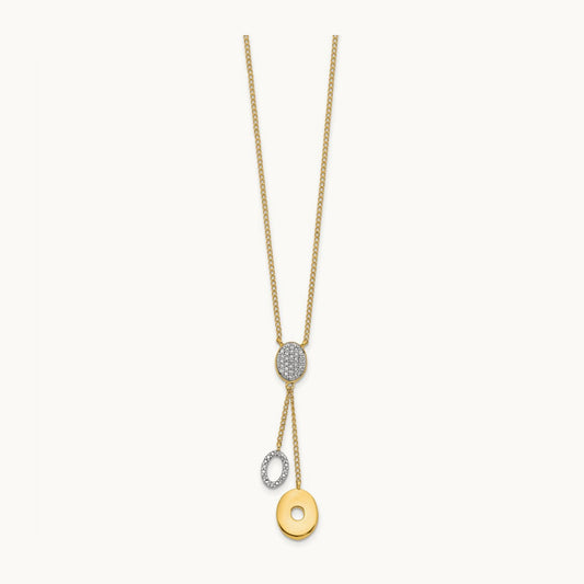Diamond Circles 18 inch Dangle Necklace, 14K