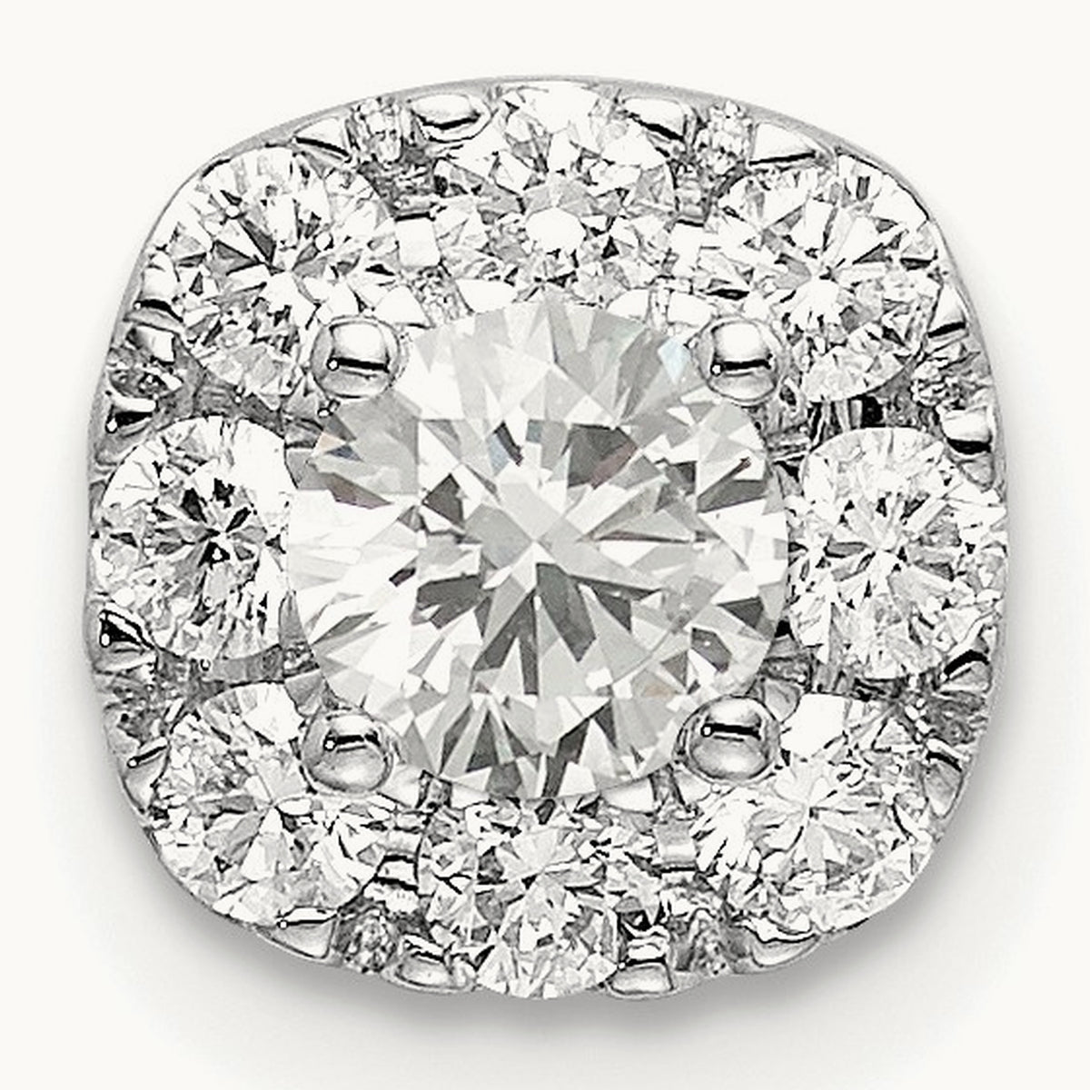 Cushion Halo Slide Pendant, 0.25-1.00 ct tw Lab-Grown Diamond — 1/2 ct, 14K White Gold